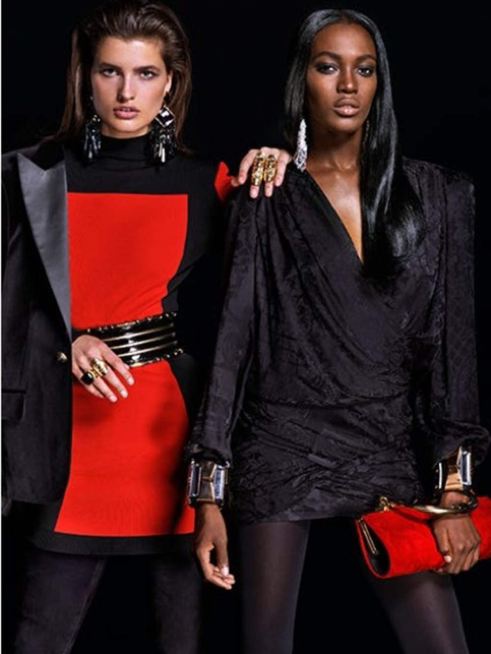 Balmain x H&M Limited Edition Red & Black Bodycon Dress